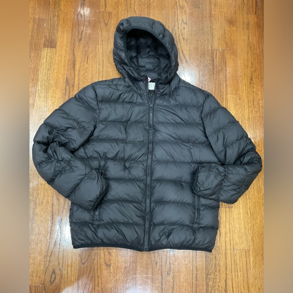 ZARA ORIGINS - BLACK DOWN PUFFER HOODIE COAT